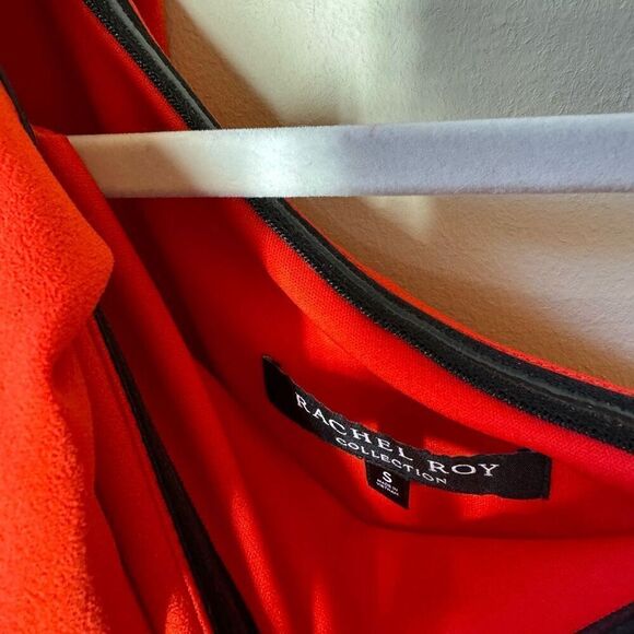 Rachel Roy Collection Flutter One Shoulder Sheath Dress Red Midi S - Picture 7 of 16